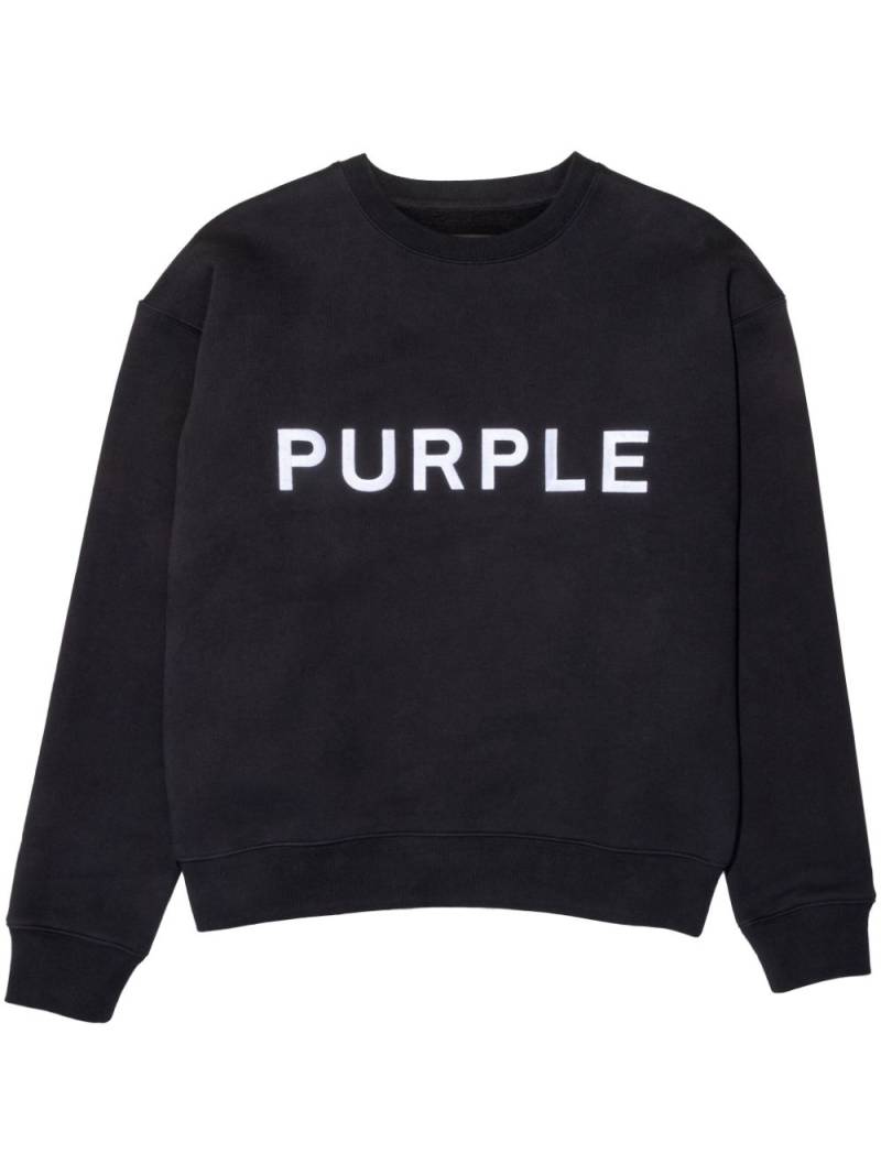 Purple Brand logo-embroidered cotton sweatshirt - Black von Purple Brand