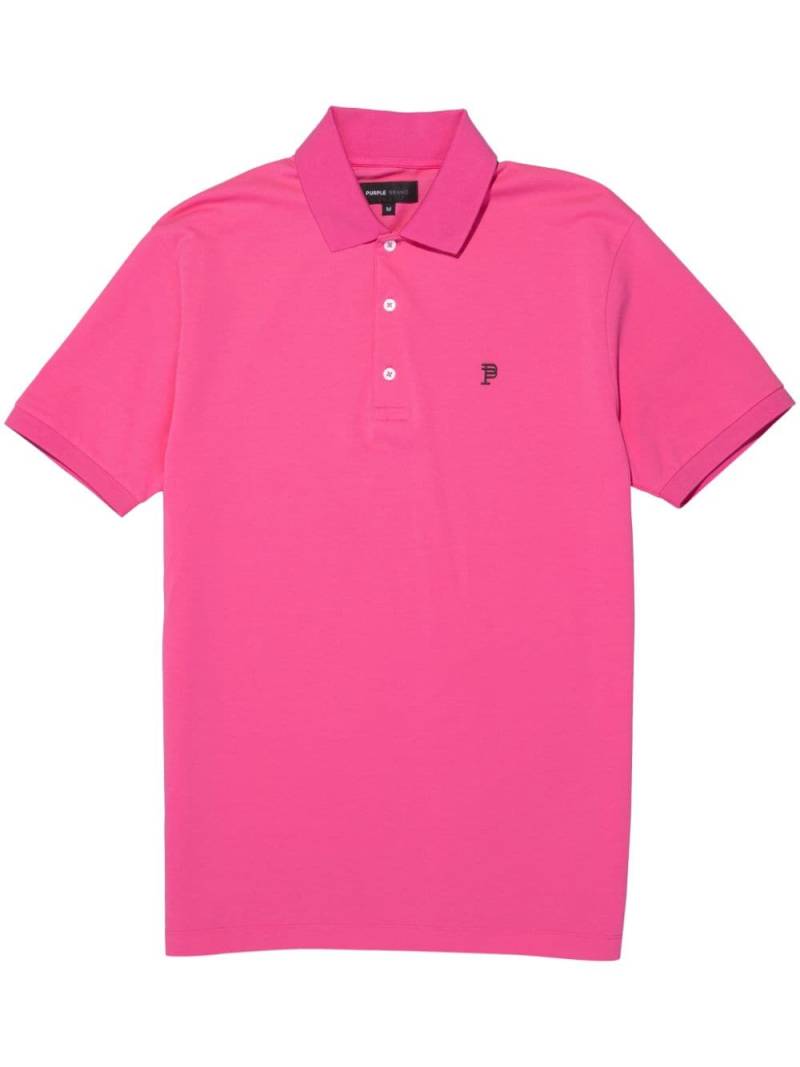 Purple Brand logo-plaque piqué polo shirt - Pink von Purple Brand