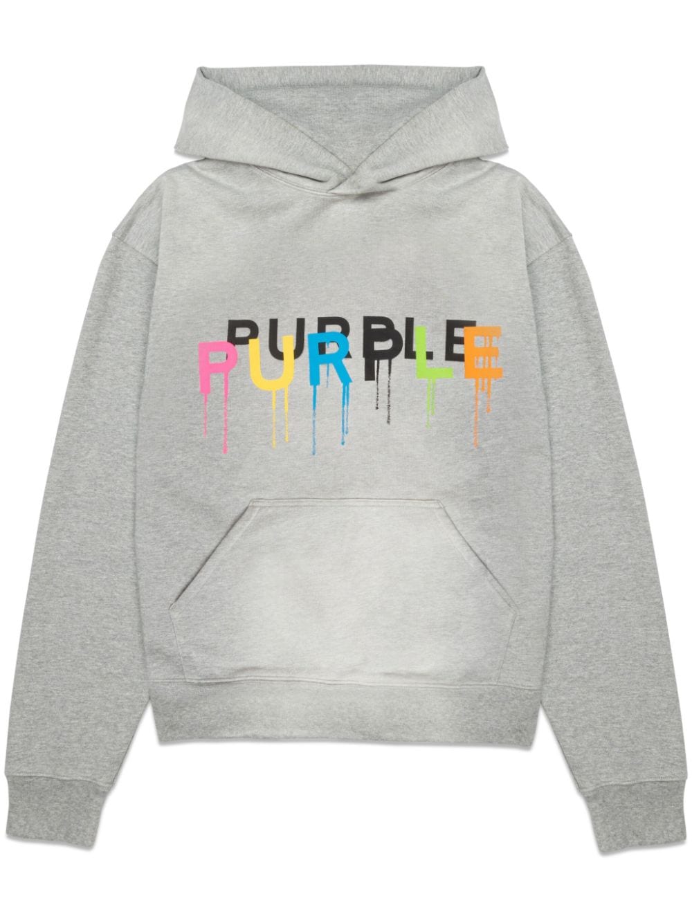 Purple Brand logo-print cotton hoodie - Grey von Purple Brand