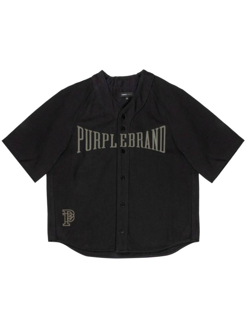 Purple Brand logo-print cotton shirt - Black von Purple Brand