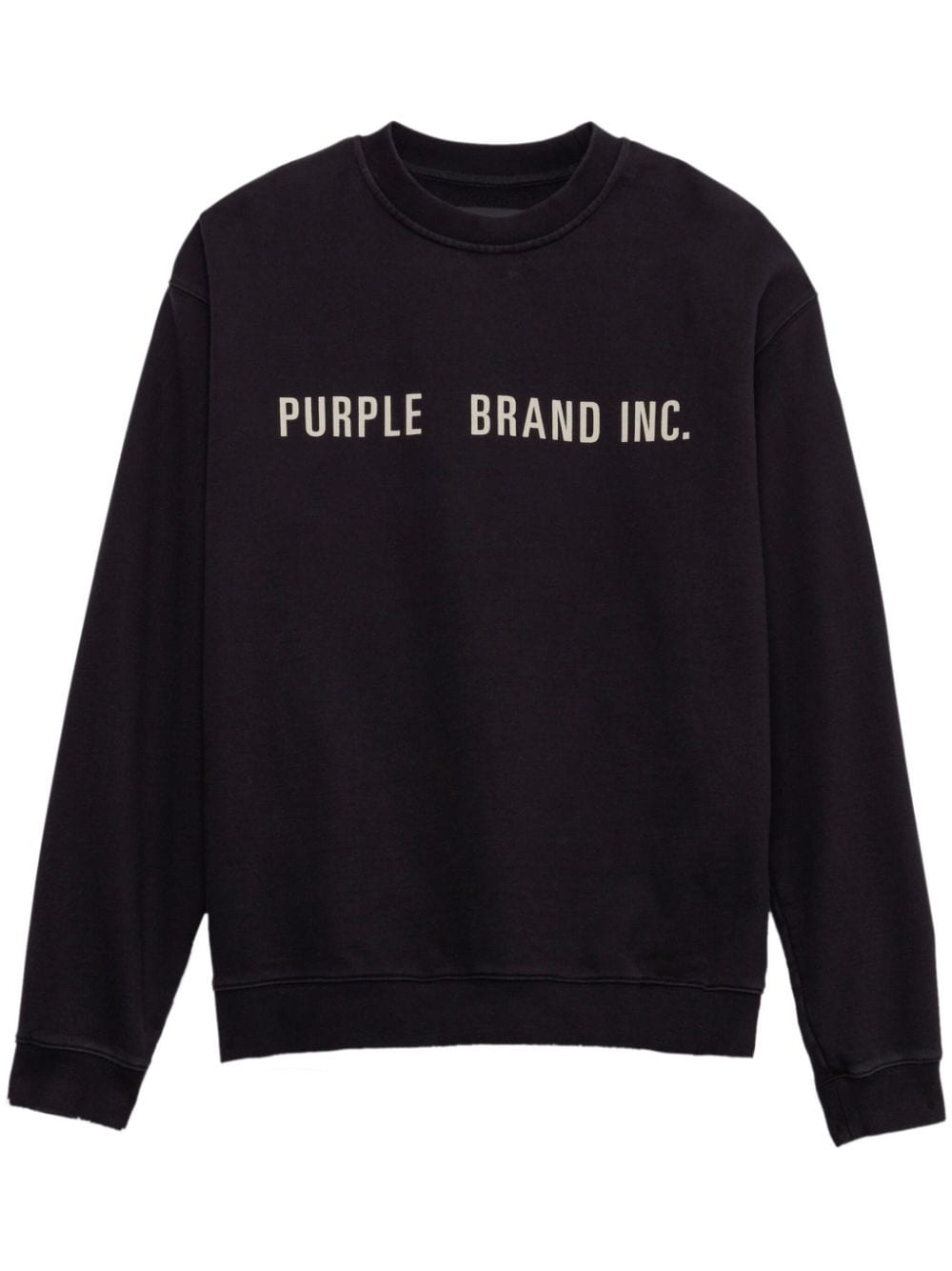 Purple Brand logo-print cotton sweatshirt - WASH BLACK von Purple Brand