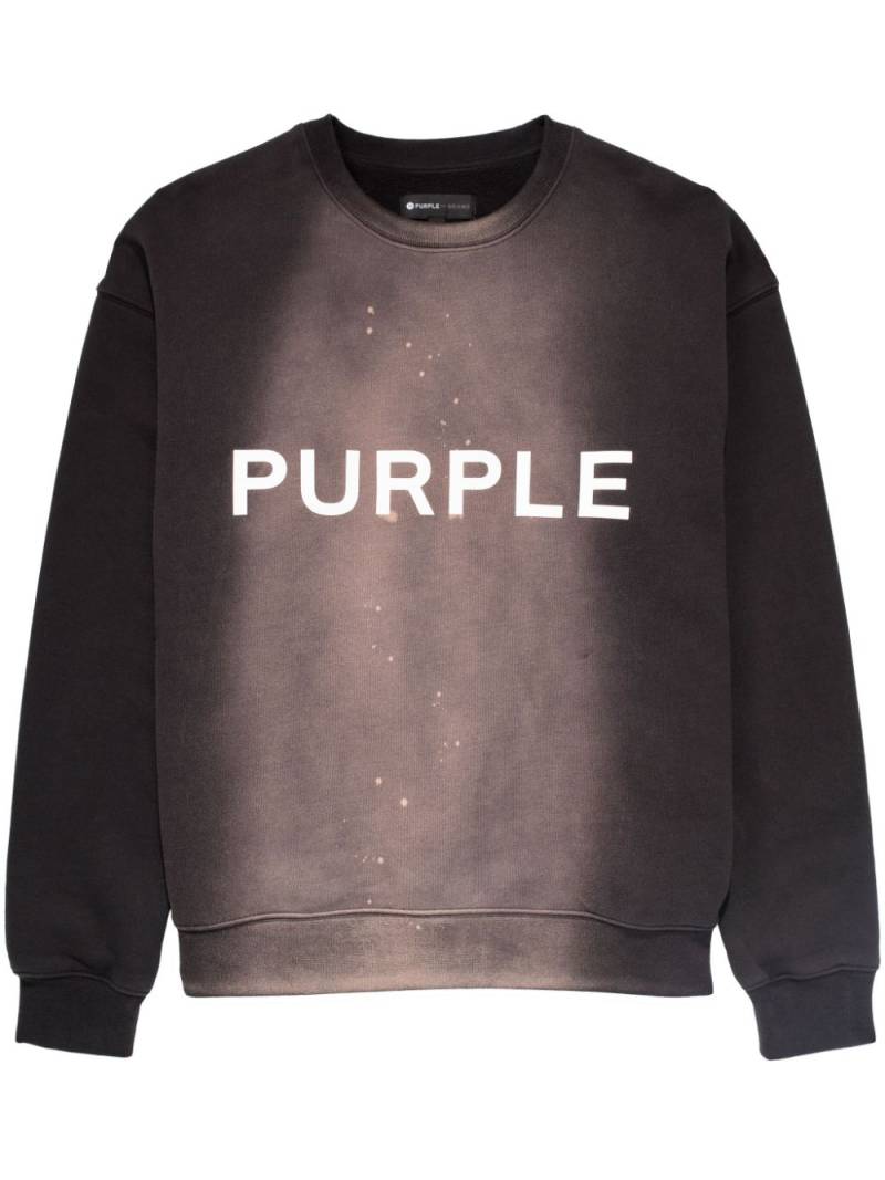 Purple Brand logo-print crew-neck sweatshirt - Black von Purple Brand