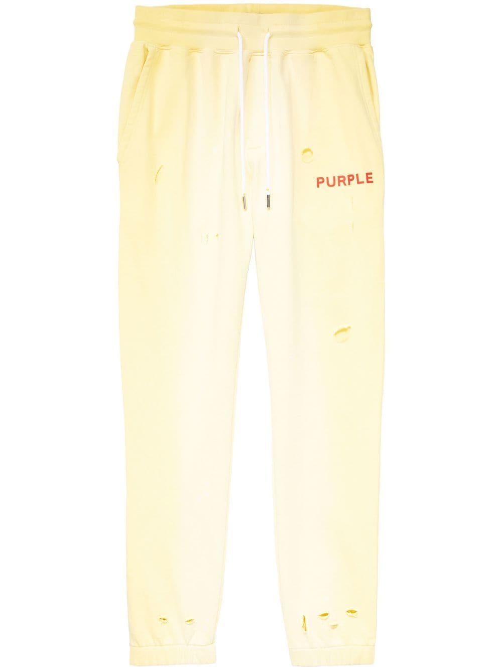 Purple Brand logo-print track pants - Yellow von Purple Brand