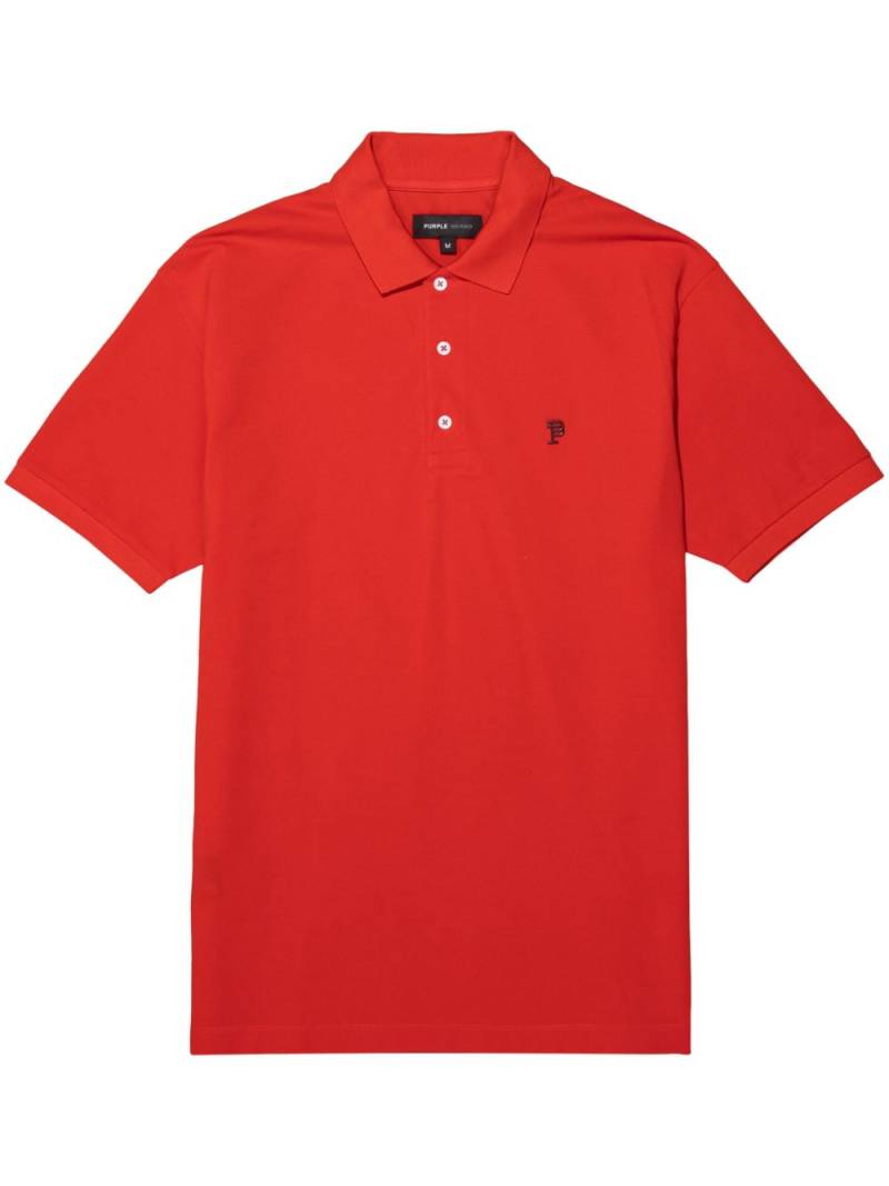 Purple Brand monogram-print polo shirt - Red von Purple Brand