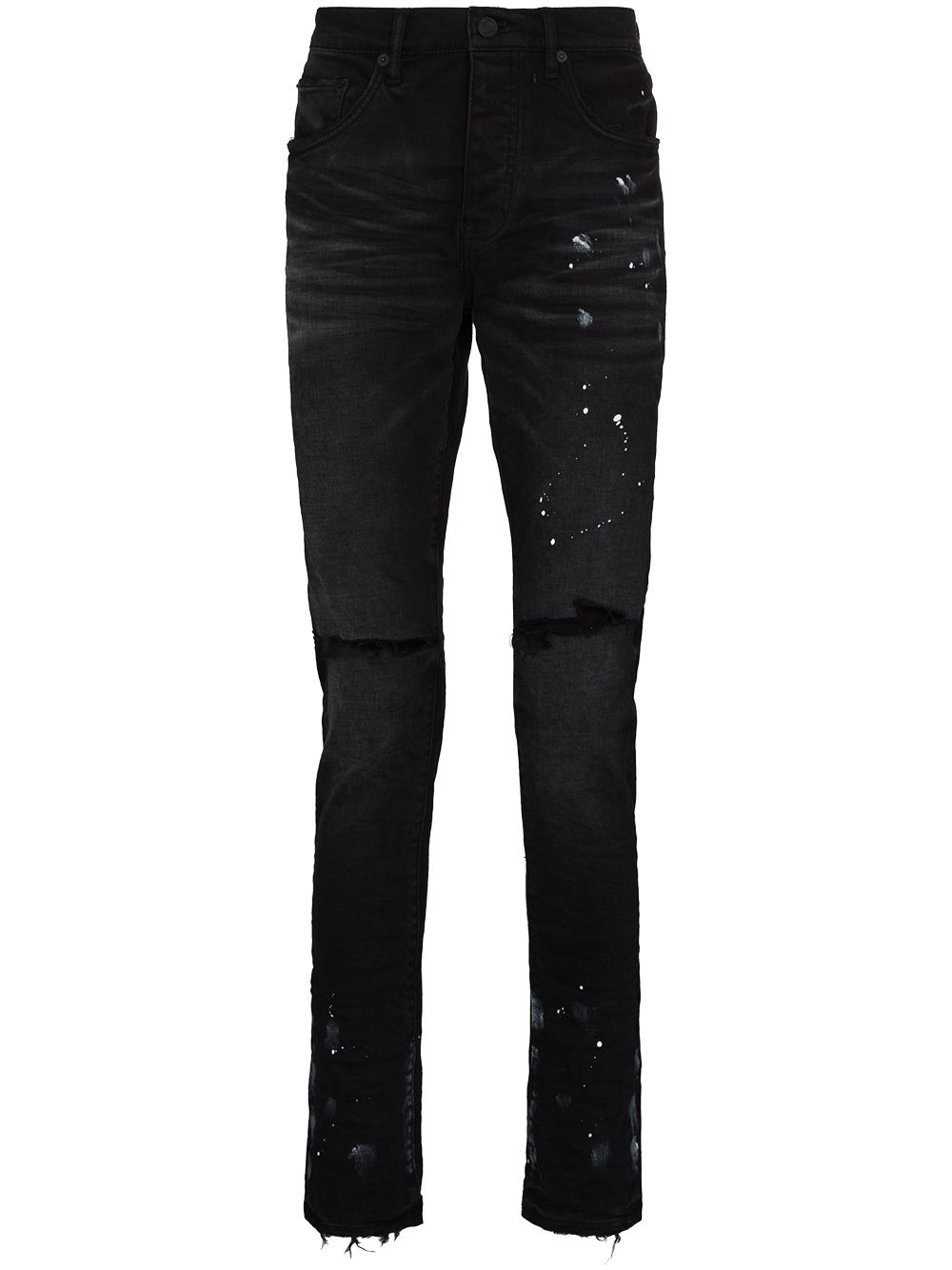 Purple Brand paint splatter-effect skinny jeans - Black von Purple Brand