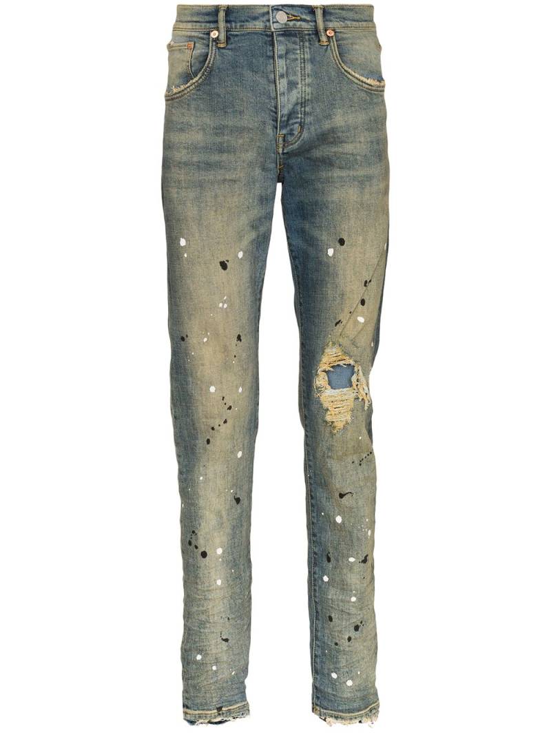 Purple Brand paint splatter jeans - Blue von Purple Brand