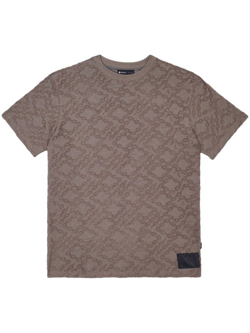 Purple Brand patterned-jacquard terry-cloth T-shirt - Brown von Purple Brand