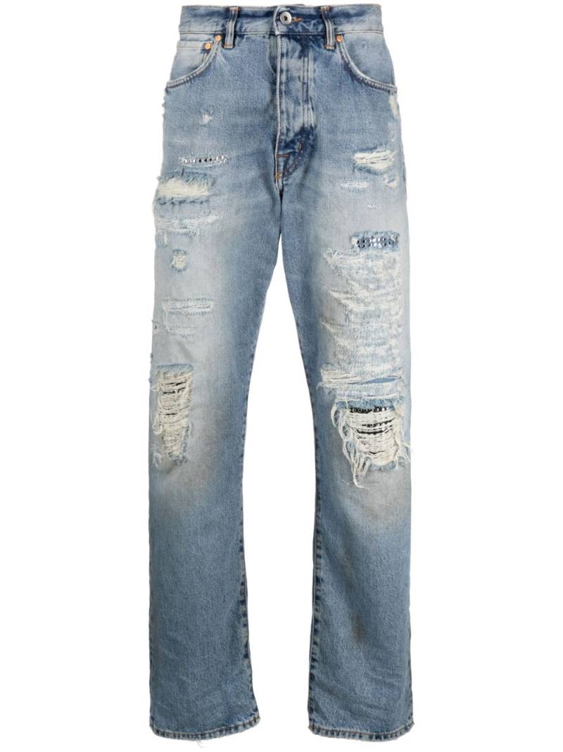 Purple Brand ripped straight-leg jeans - Blue von Purple Brand