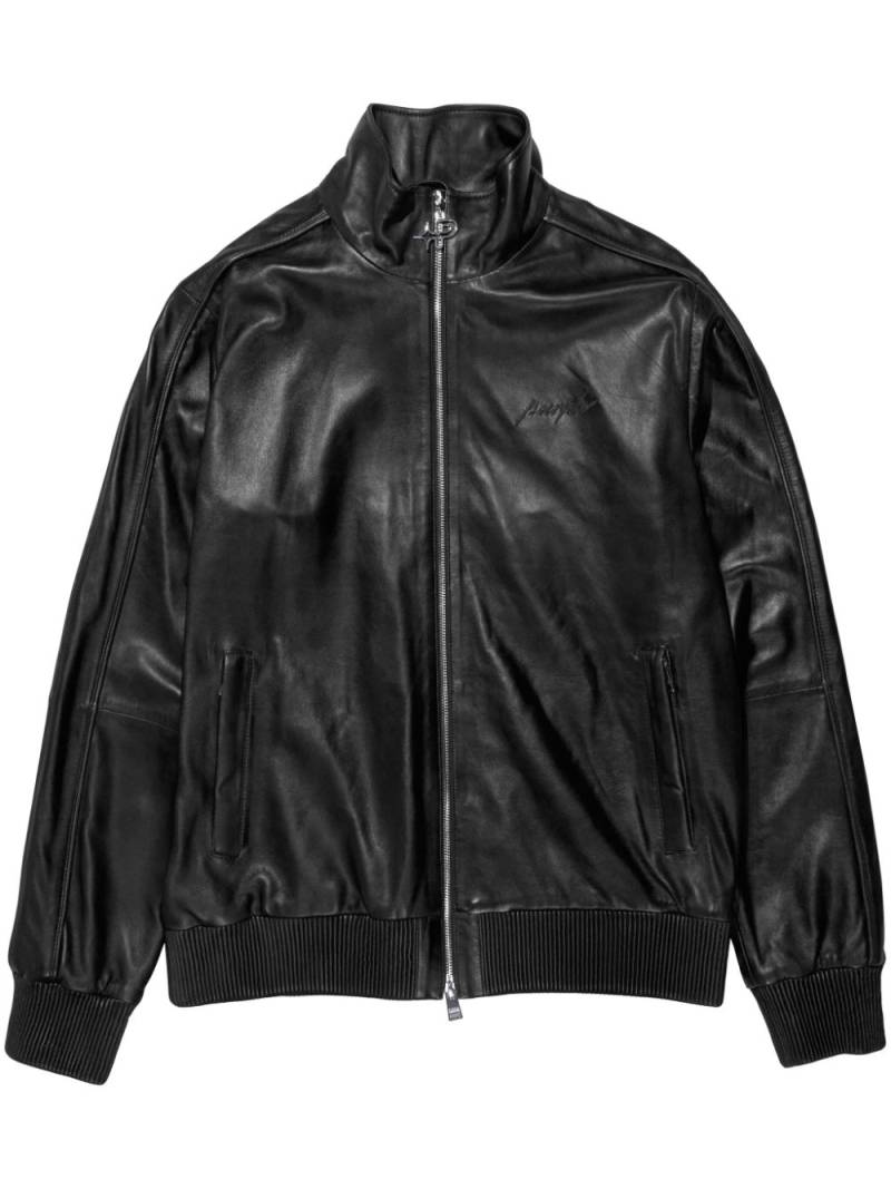 Purple Brand zipped leather jacket - Black von Purple Brand