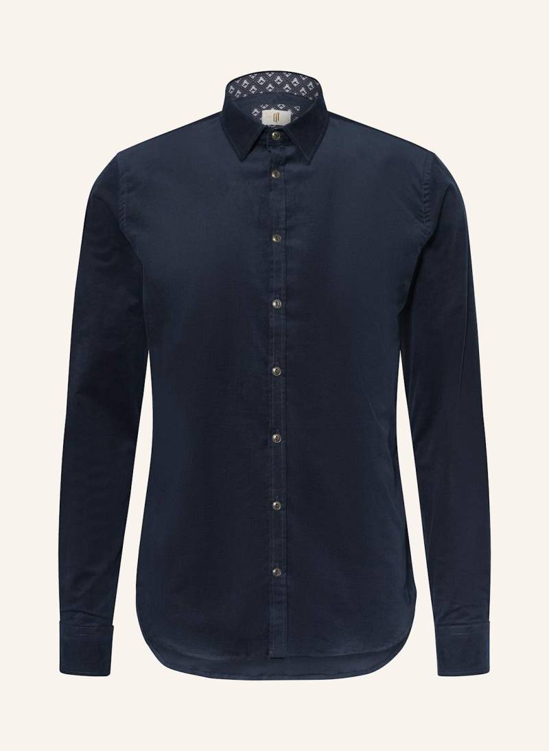 q1 Manufaktur Cordhemd Slim Fit blau von Q1 Manufaktur