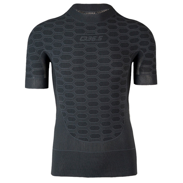 Q36.5 - Base Layer 2 Short Sleeve - Kunstfaserunterwäsche Gr L/XL schwarz von Q36.5