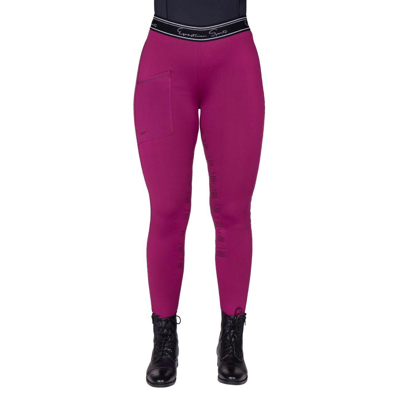 Reitleggings Full Grip Frau Eden Damen Himbeere 38 von QHP