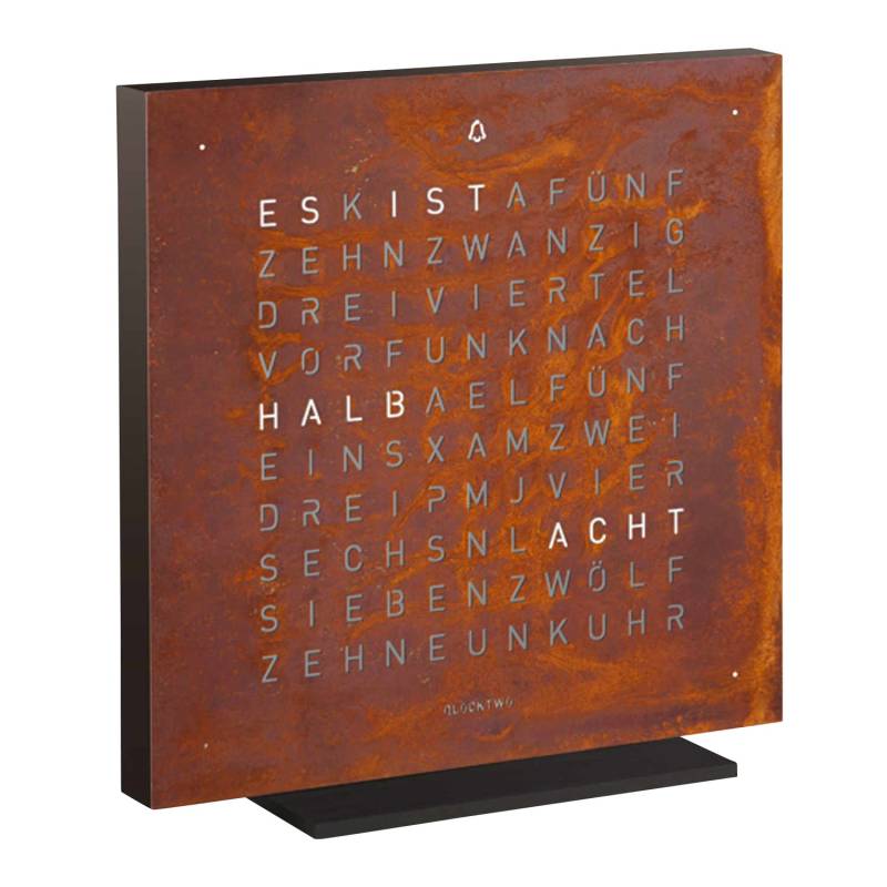 QLOCKTWO EARTH 13.5 Creator's Edition Rust Tischuhr, Sprache deutsch (de) von QLOCKTWO