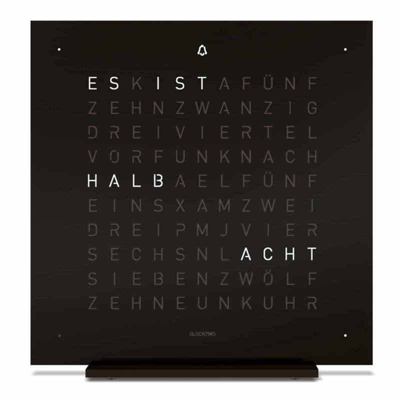 QLOCKTWO EARTH 13.5 Deep Black Tischuhr, Sprache deutsch (de) von QLOCKTWO