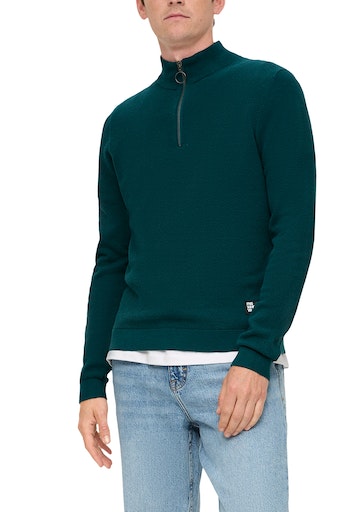 QS Stehkragenpullover, mit Reissverschluss von QS