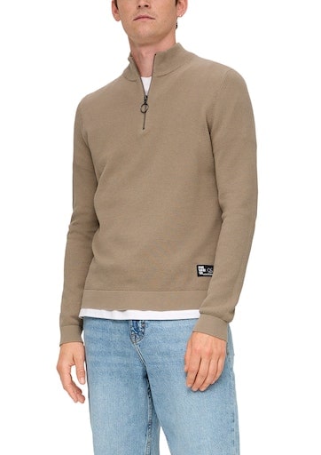 QS Stehkragenpullover, mit Reissverschluss von QS