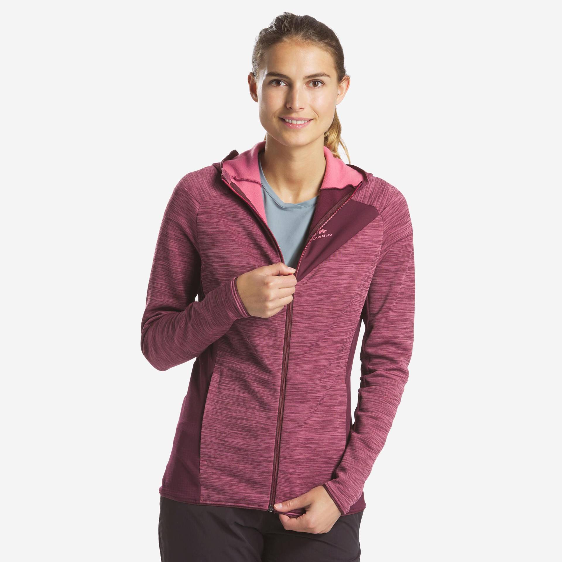 Fleece - Mh520 Light Damen Bordeaux XL von QUECHUA