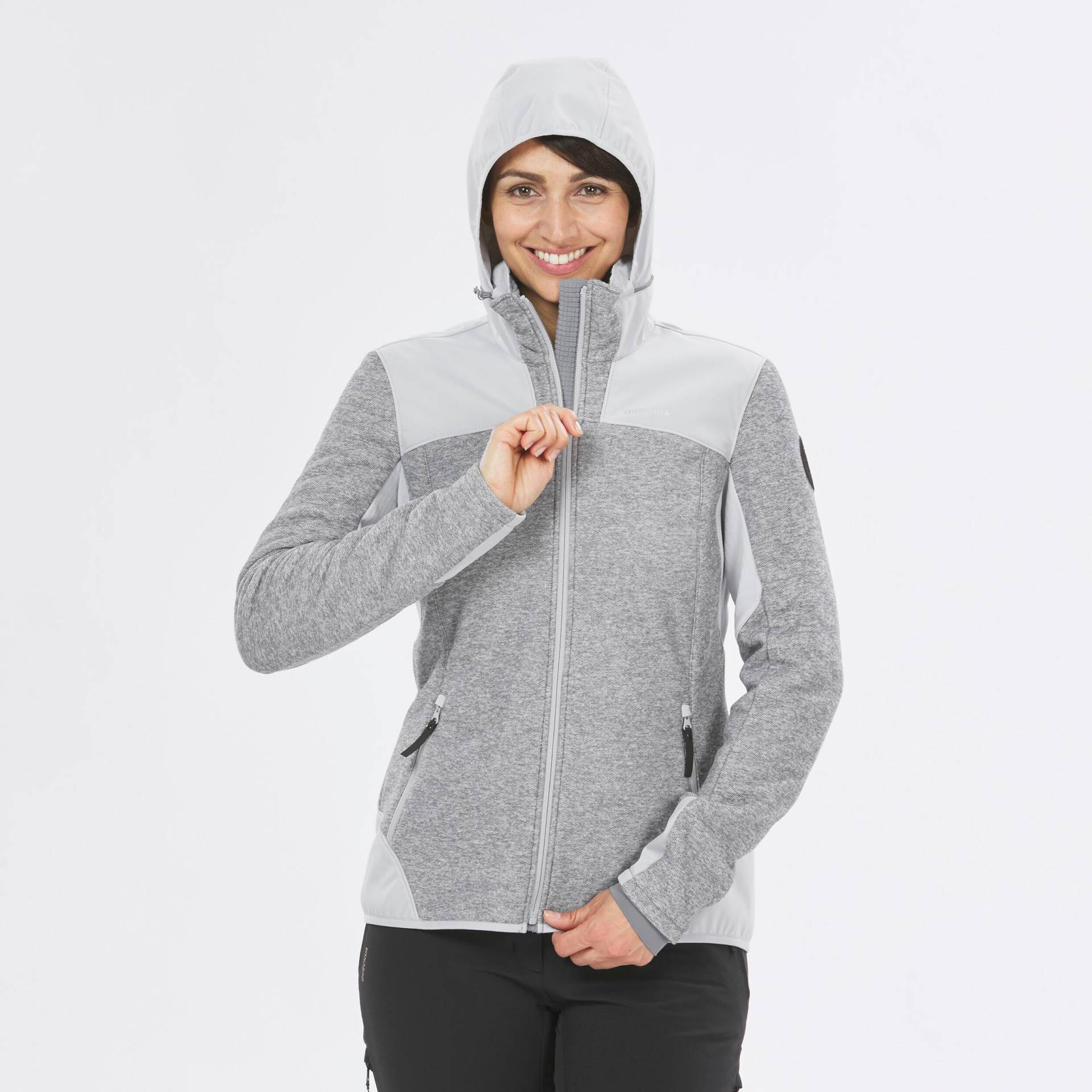 Fleece - Sh500 Damen Gewittergrau L von QUECHUA