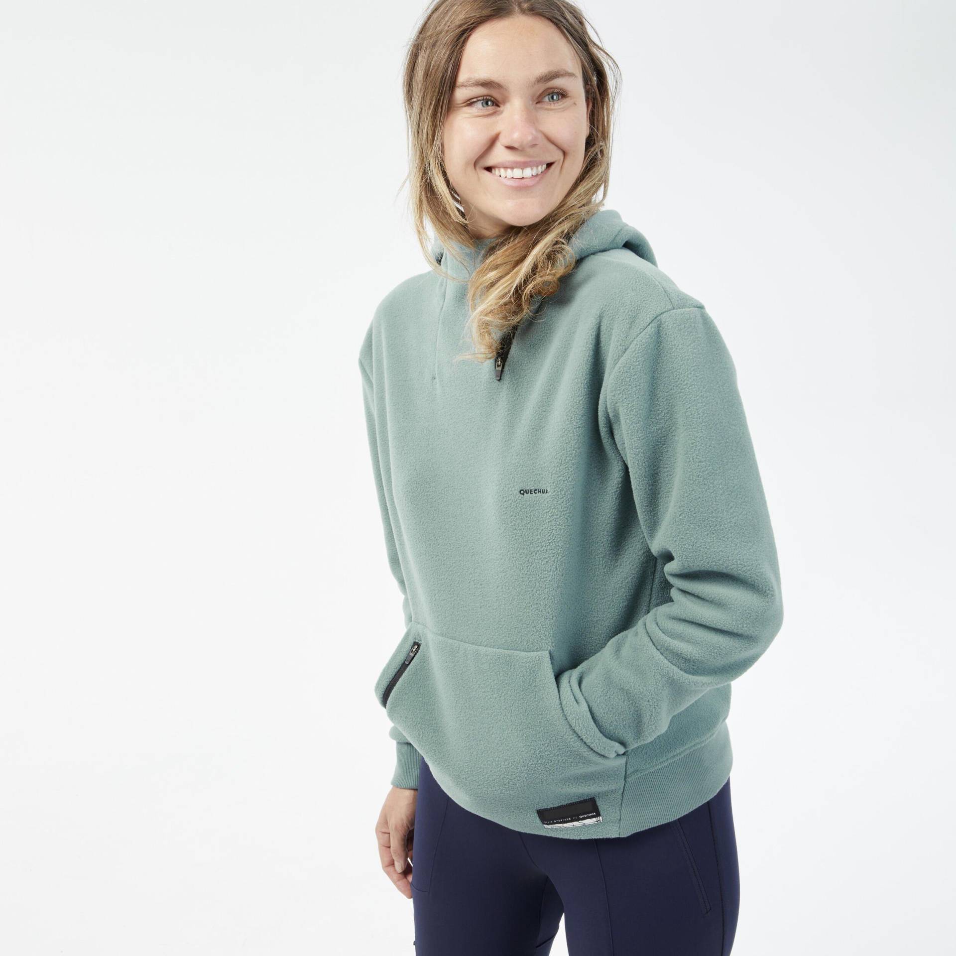 QUECHUA - Fleece MH100, für Damen, Seegrau, Größe L von QUECHUA