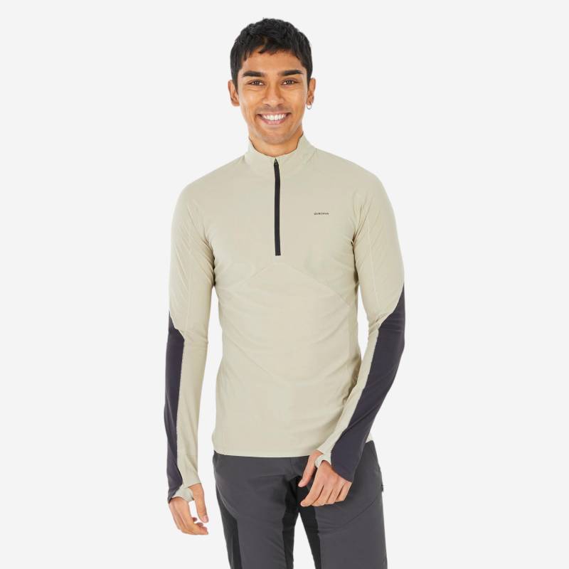 QUECHUA - Langarmshirt MH500, für Herren, Beige, Größe L von QUECHUA