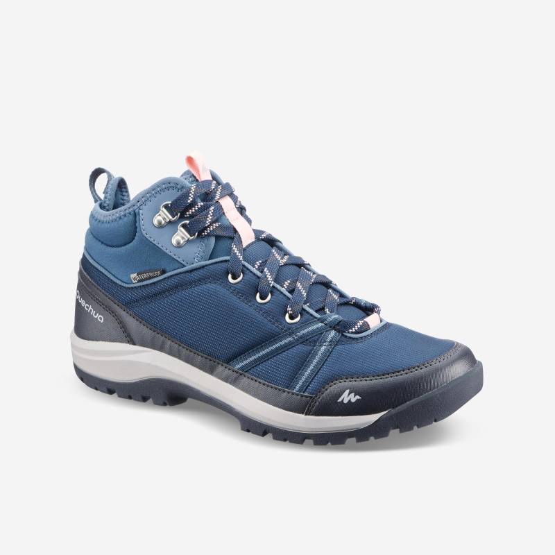 Schuhe - Nh500 Mid Wp Damen Blau Bedruckt 36 von QUECHUA