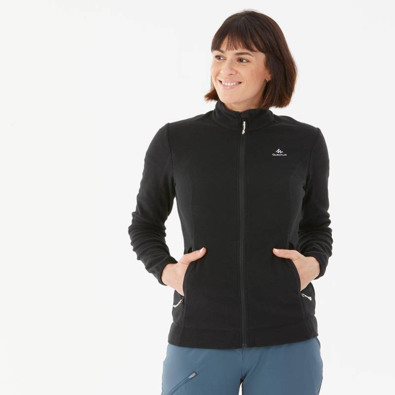 QUECHUA - Fleece MH120 PLAIN, für Damen, Charcoal Black, Größe XL von QUECHUA