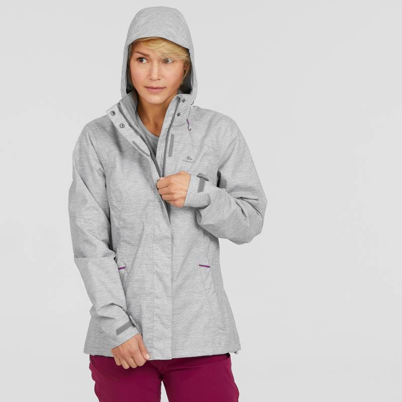 Jacke - Mh100 Wtp Damen Gewittergrau XL von QUECHUA