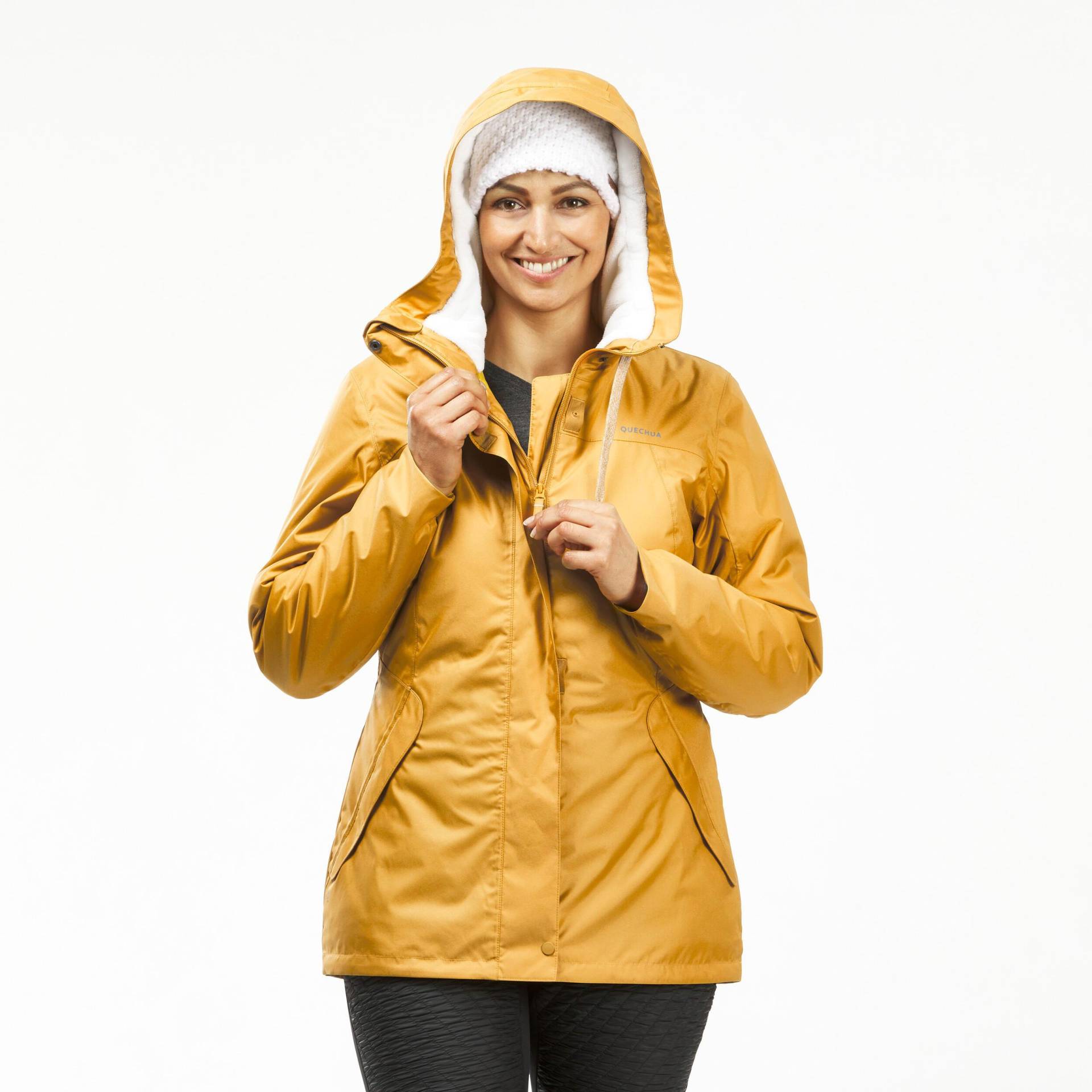 Winterjacke Bis -10°c Wasserdicht Winterwandern - Sh500 Damen Gelbgold XS von QUECHUA