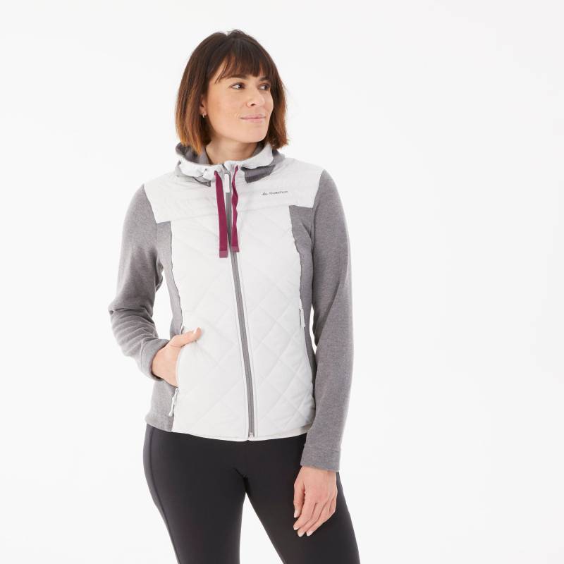 Pullover - Nh100 Hybrid Damen Gewittergrau XS von QUECHUA