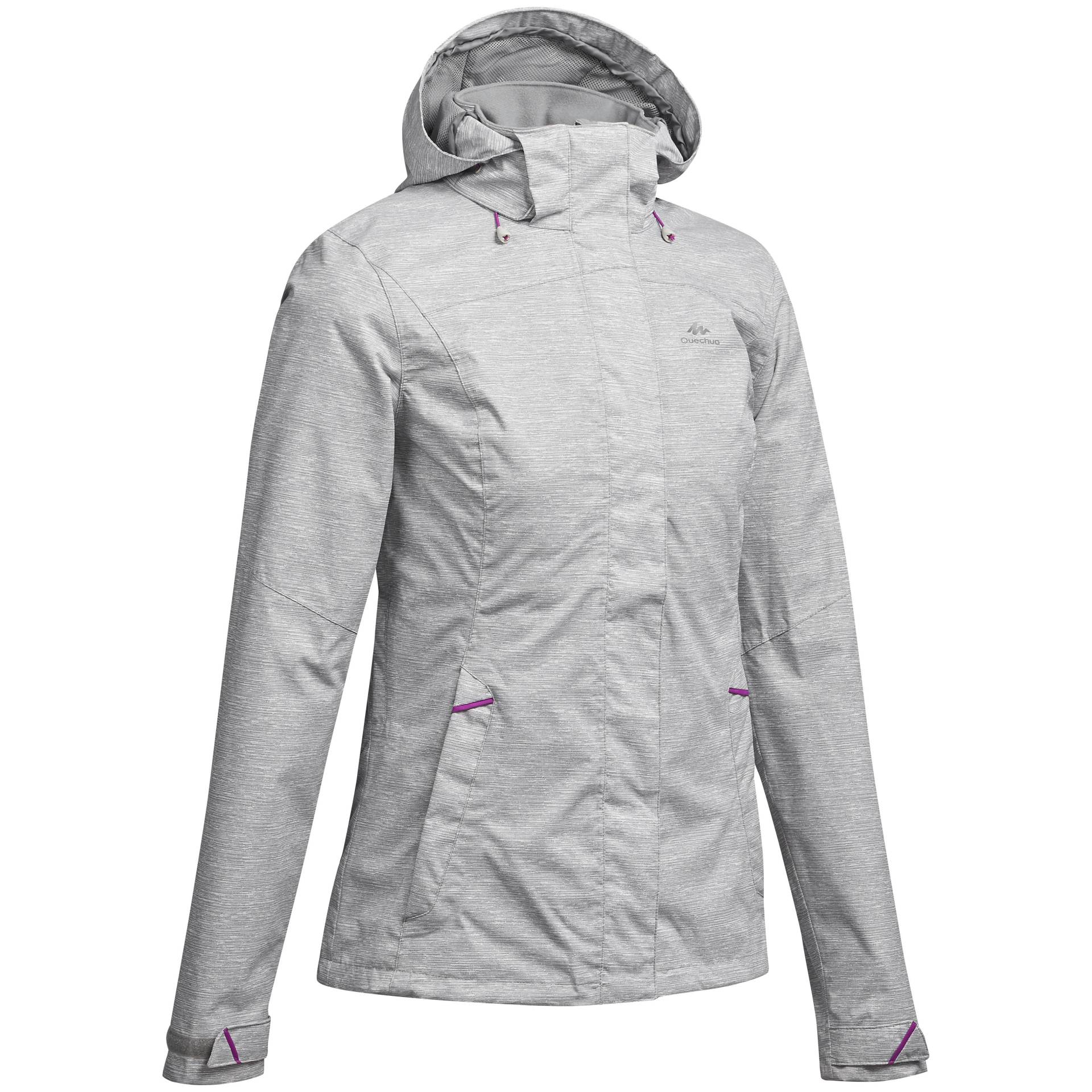 Jacke - Mh100 Wtp Damen Gewittergrau XS von QUECHUA