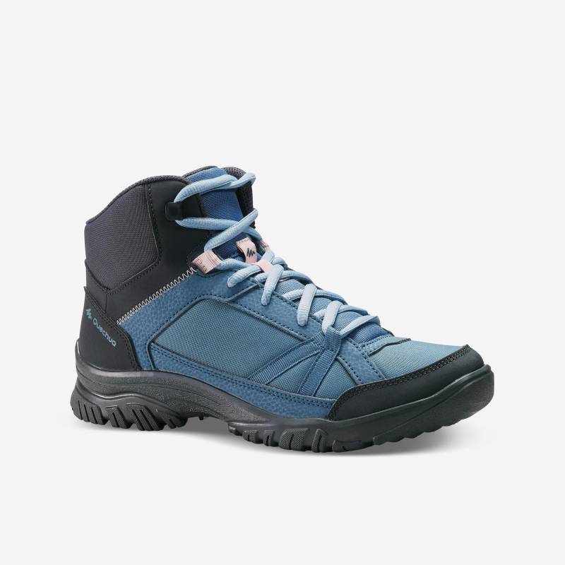 Schuhe - Nh100 Mid Damen Blau Bedruckt 39 von QUECHUA