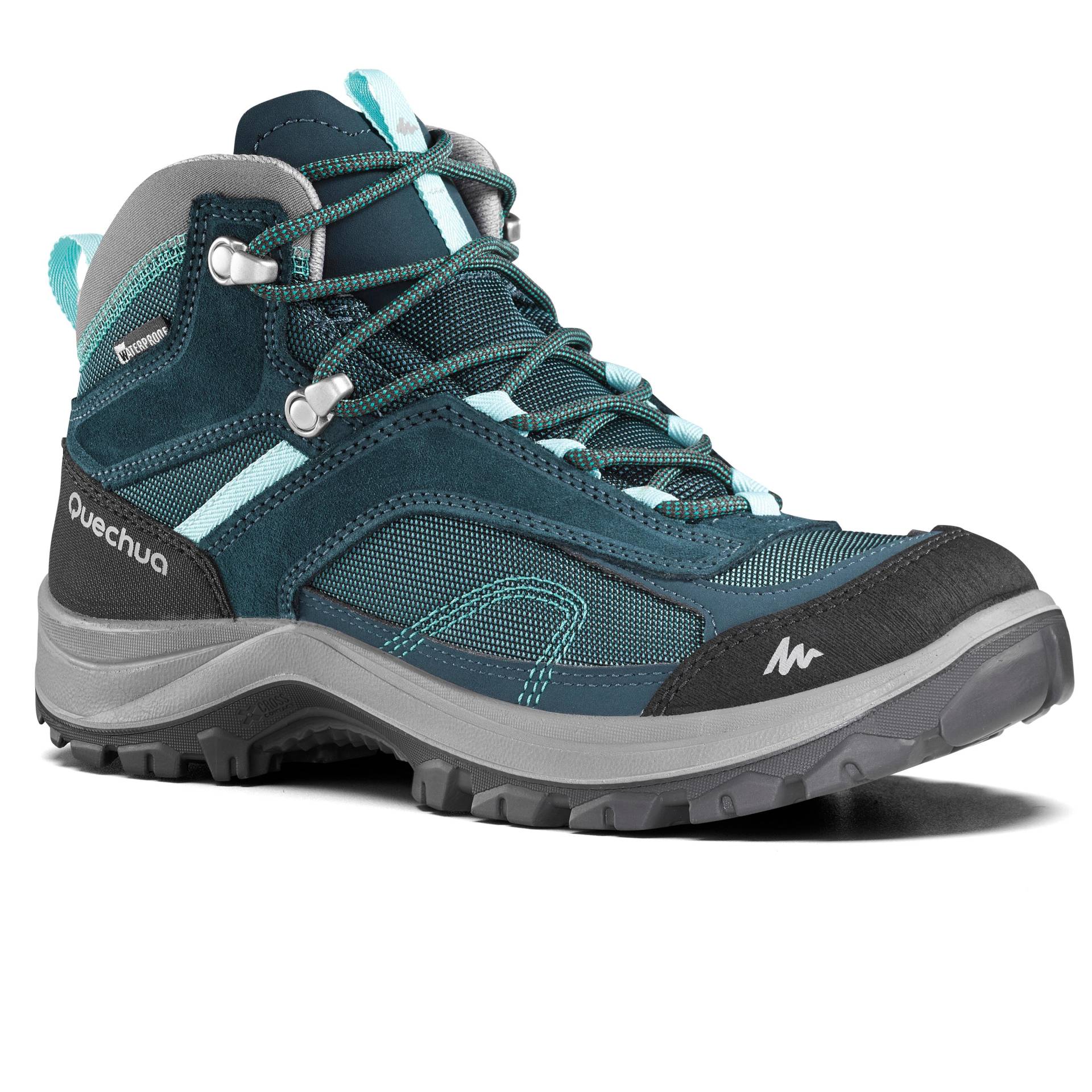 QUECHUA - Schuhe MH100 MID WTP, 40, Gletscherblau von QUECHUA