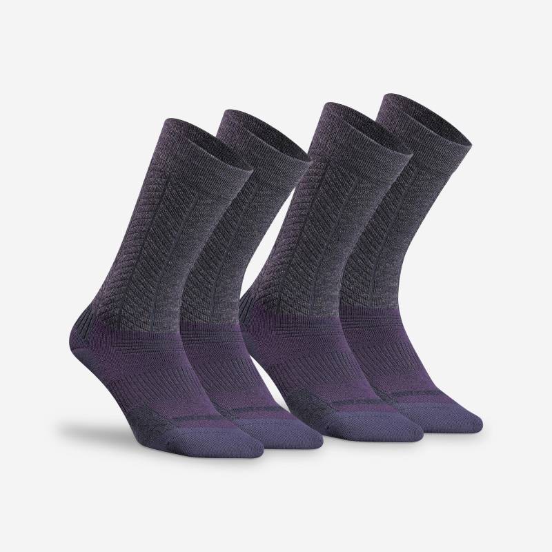 Socken - Sh500 Mid Herren Violett Bedruckt 35-38 von QUECHUA