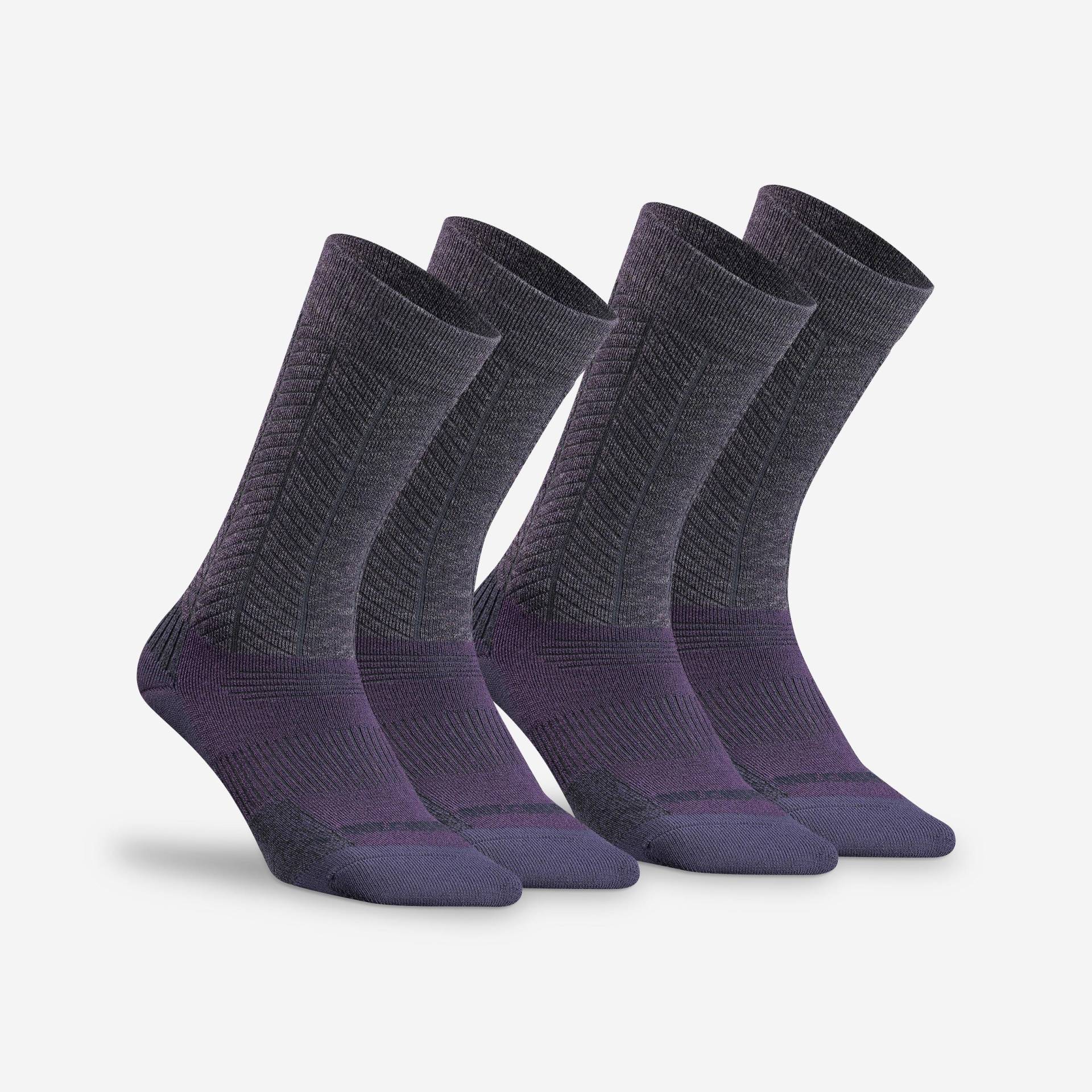 Socken - Sh500 Mid Herren Violett Bedruckt 39-42 von QUECHUA