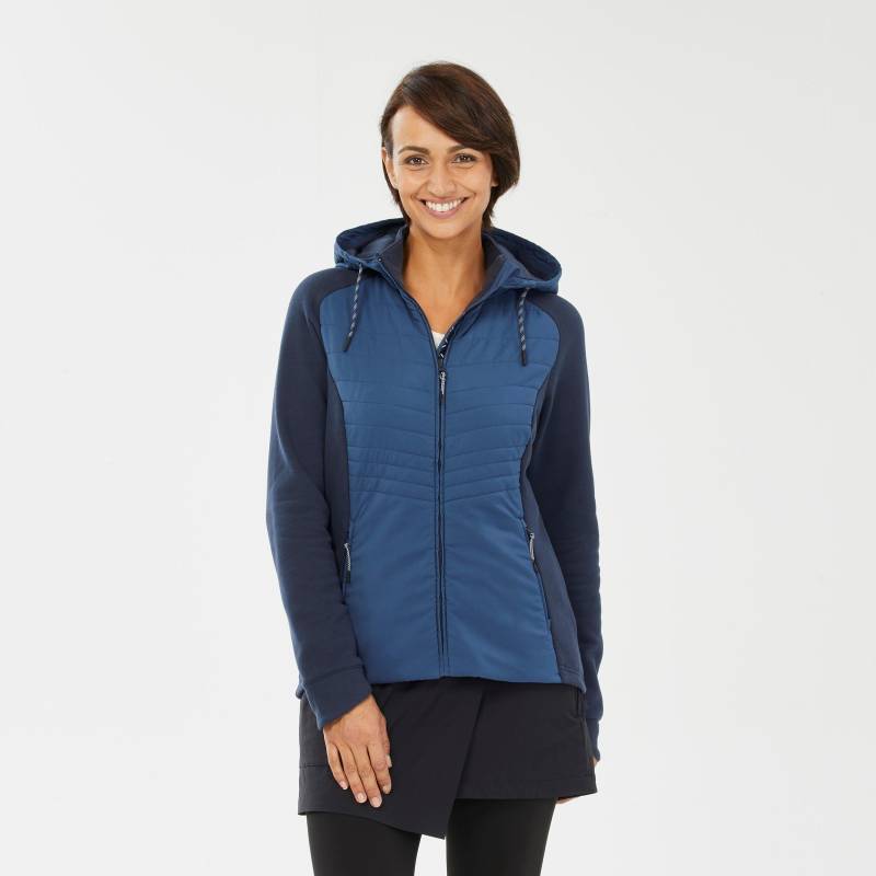 Sweatjacke Hybridjacke Mit Kapuze Naturwandern - Nh500 Damen Blau Bedruckt 3XL von QUECHUA