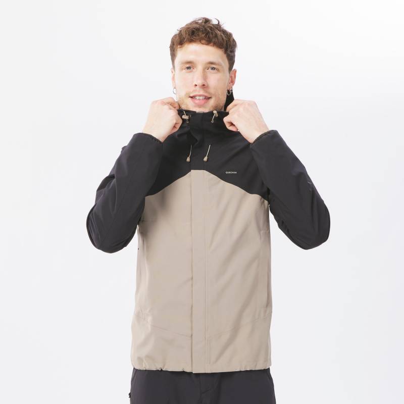 Wanderjacke Wasserdicht Leicht - Mh150 Herren Beige Medium 3XL von QUECHUA