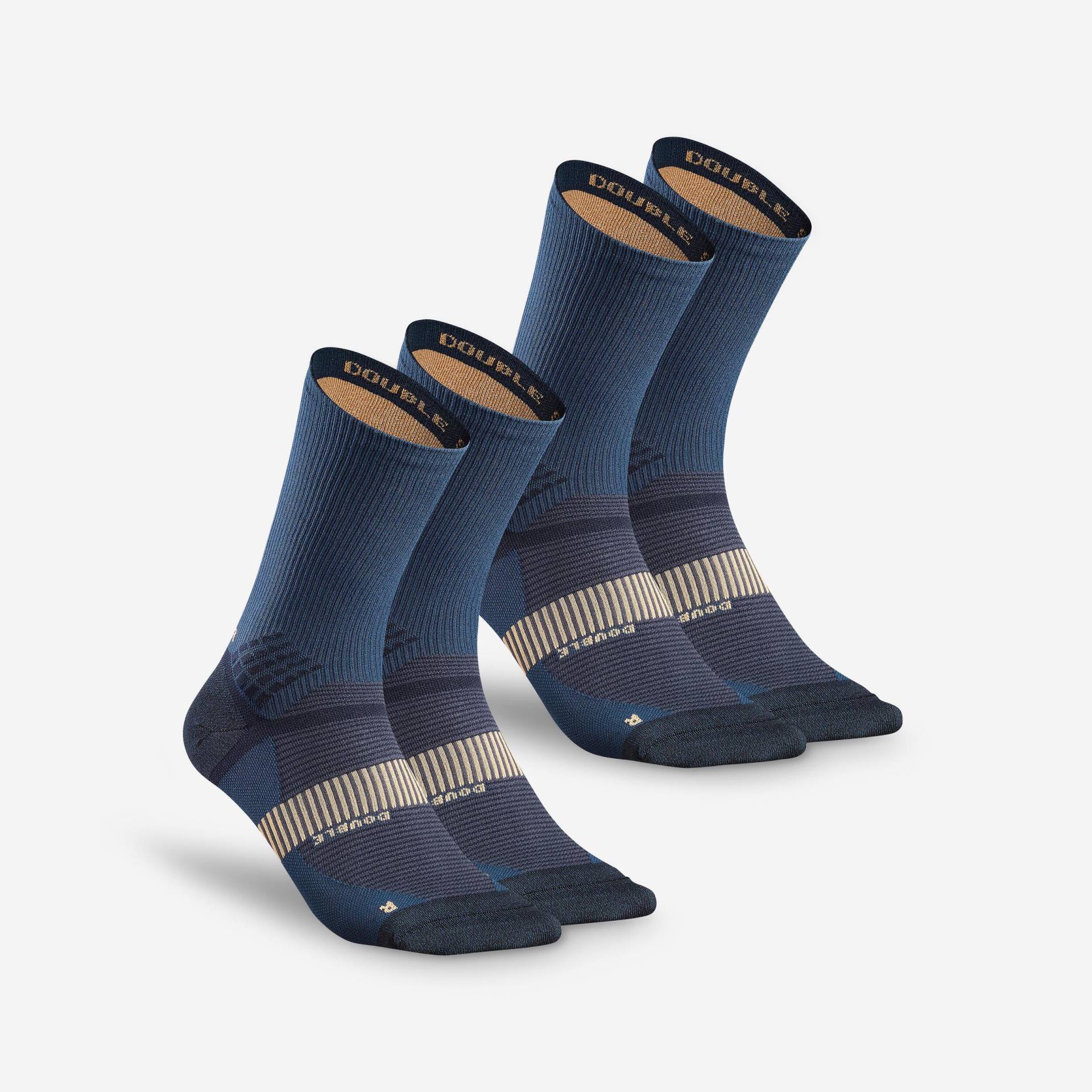 QUECHUA - Socken MH 520 HIGH, für Herren, Blau Denim Dunkel, Größe 35-38 von QUECHUA