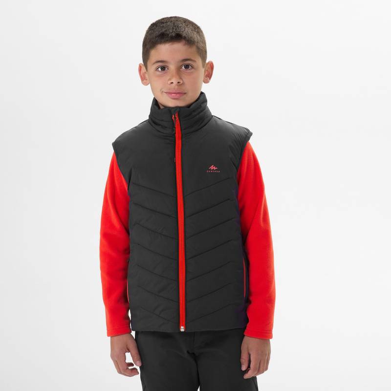 Wattierte Wanderweste Hybridweste Kinder Unisex Gewittergrau 131-140CM von QUECHUA