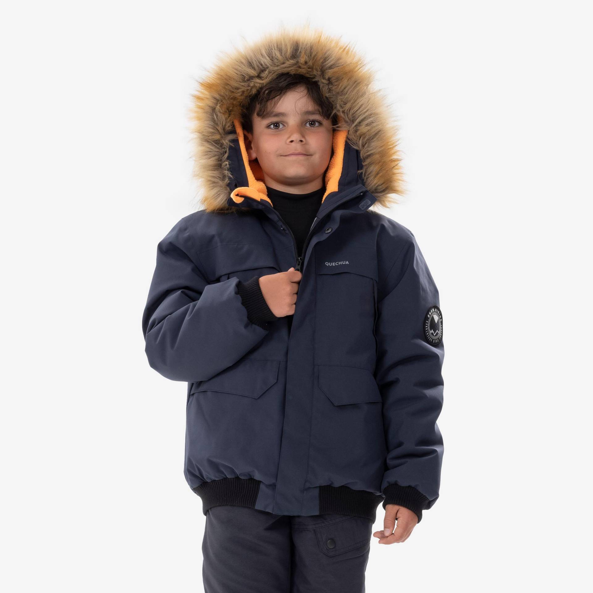 QUECHUA - Winterjacke Kinder warm bis -6,5°C wasserdicht Winterwandern SH100, 131-140CM, Aquamarine von QUECHUA