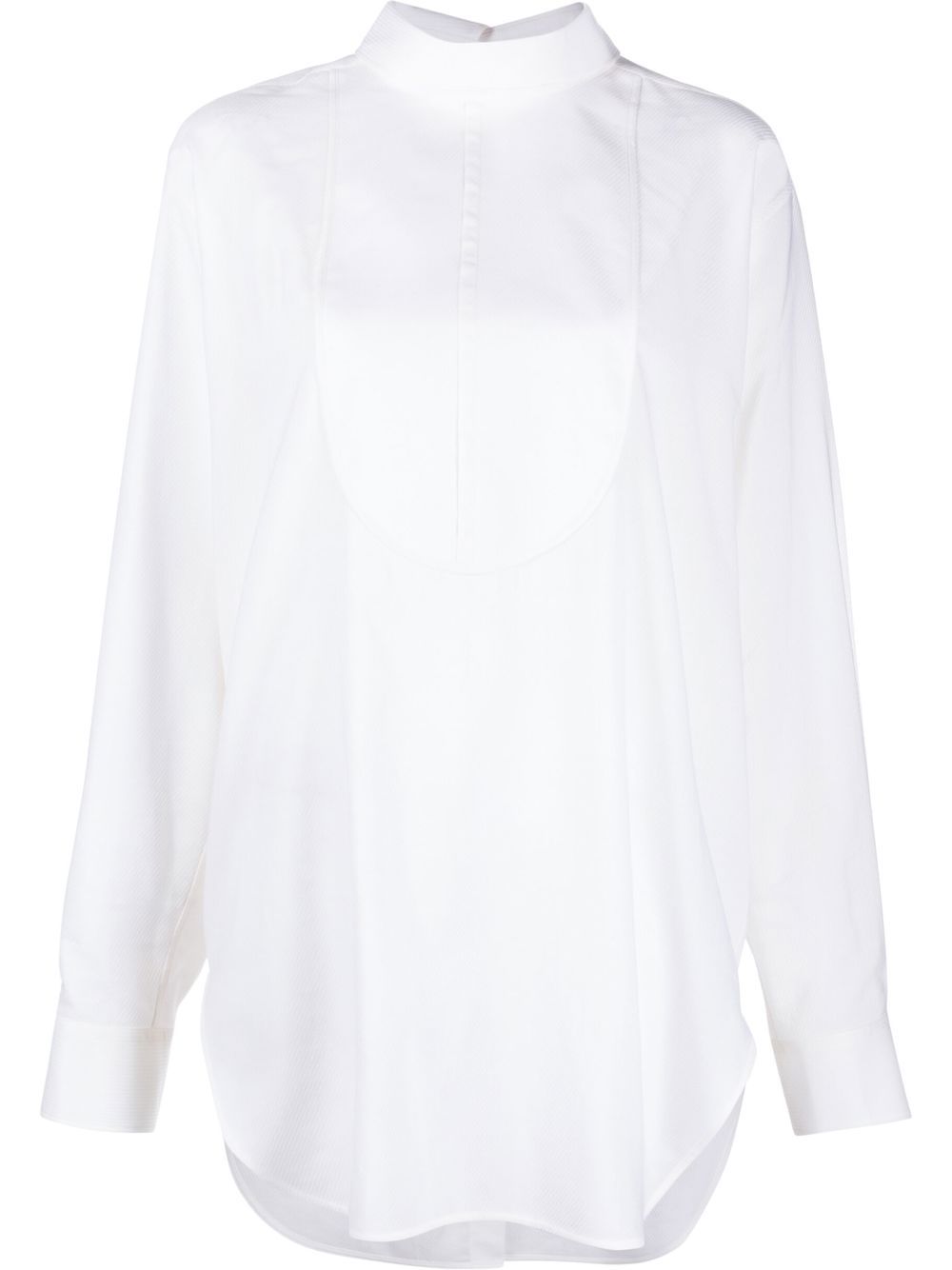 QUIRA bib-detailed long-sleeved shirt - White von QUIRA