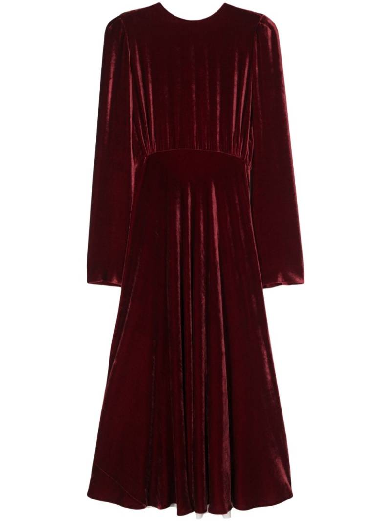 QUIRA contrasting-panel velvet gown - Red von QUIRA