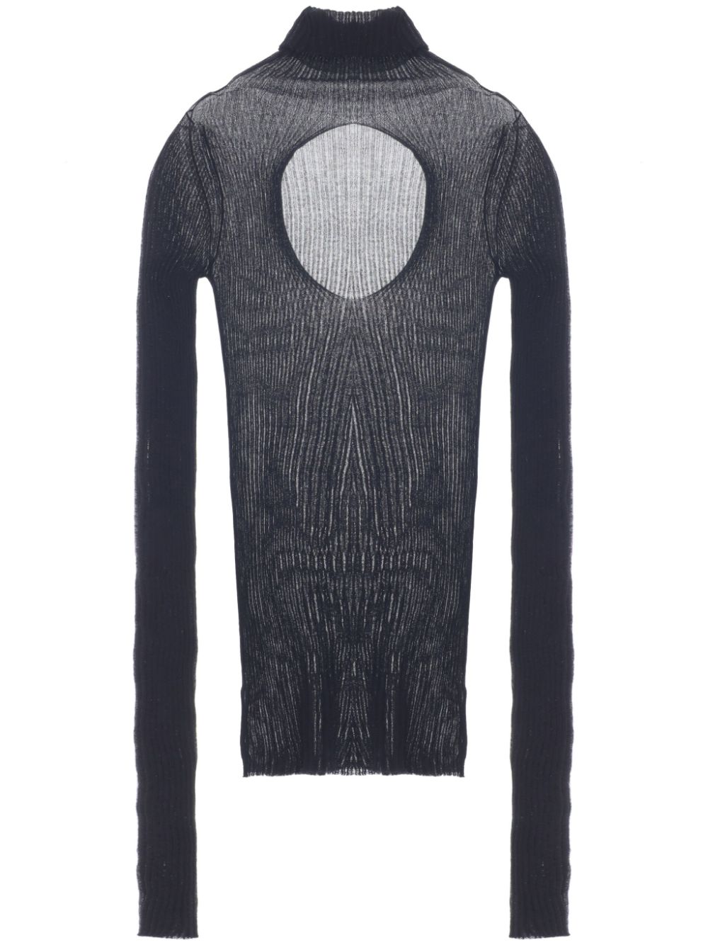 QUIRA high-neck ribbed-knit jumper - Black von QUIRA