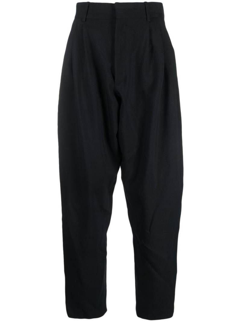 QUIRA pleat-detailing wool tapered trousers - Black von QUIRA