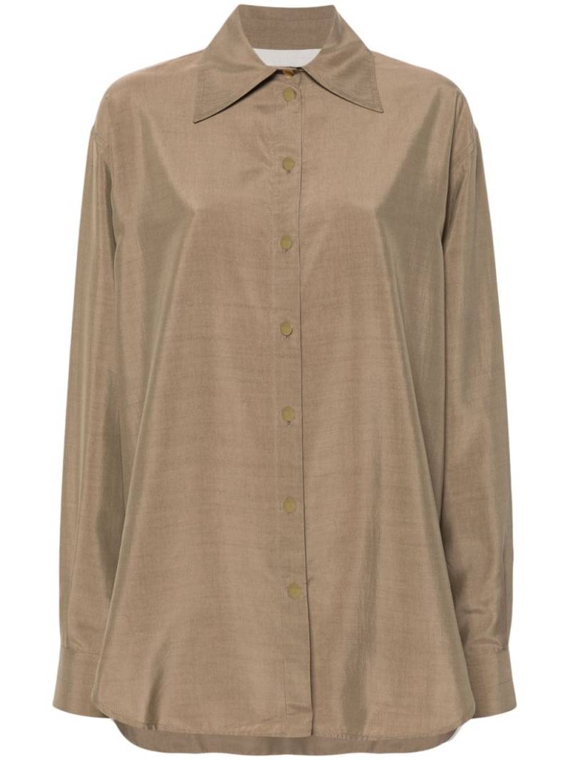 QUIRA pointed-collar buttoned shirt - Brown von QUIRA