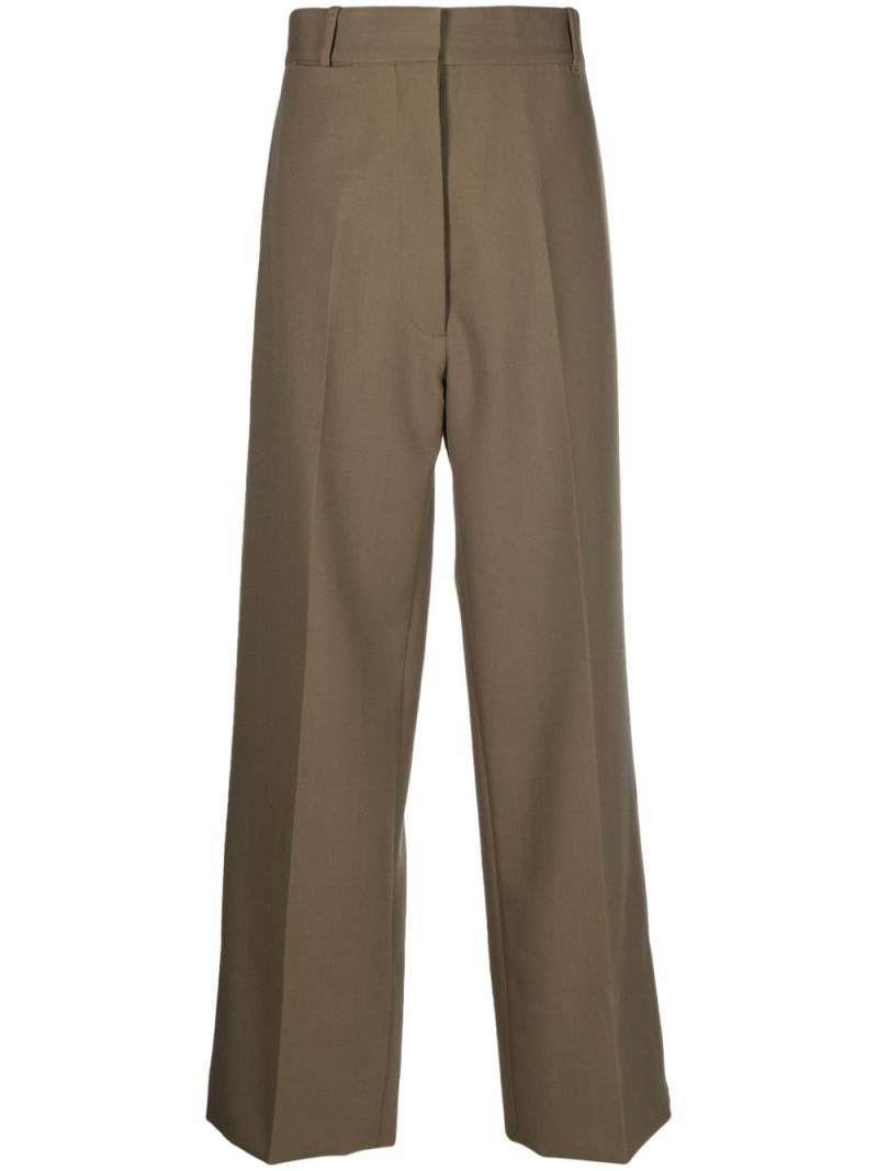 QUIRA pressed-crease wool tailored trousers - Brown von QUIRA