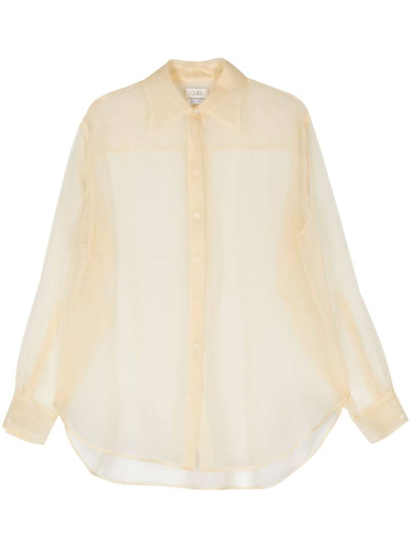 QUIRA semi-sheer silk shirt - Neutrals von QUIRA