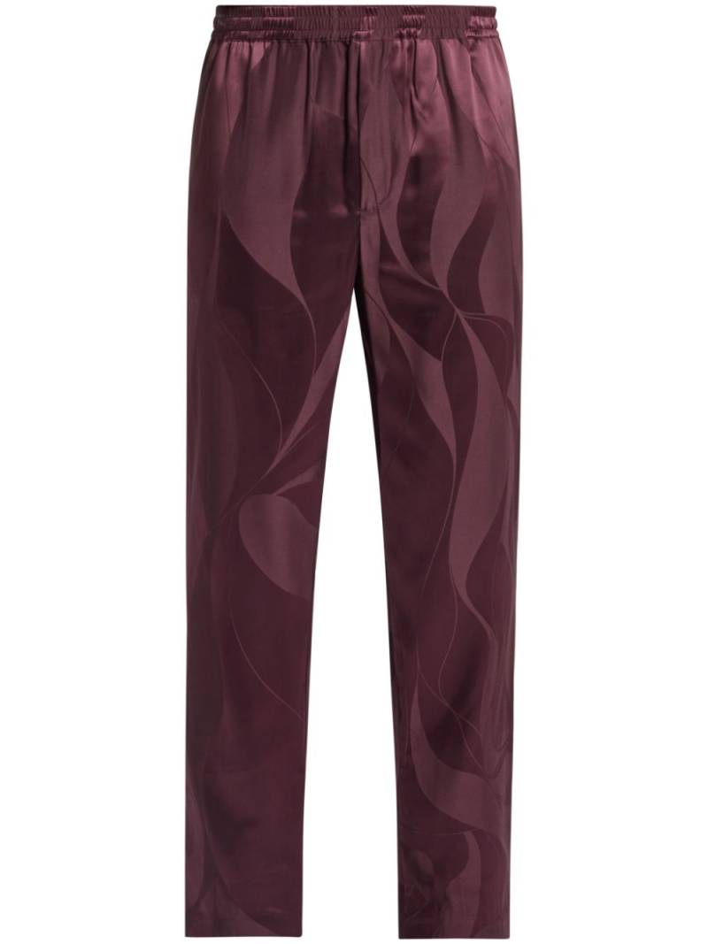 Qasimi elasticated abstract-jacquard trousers - Red von Qasimi