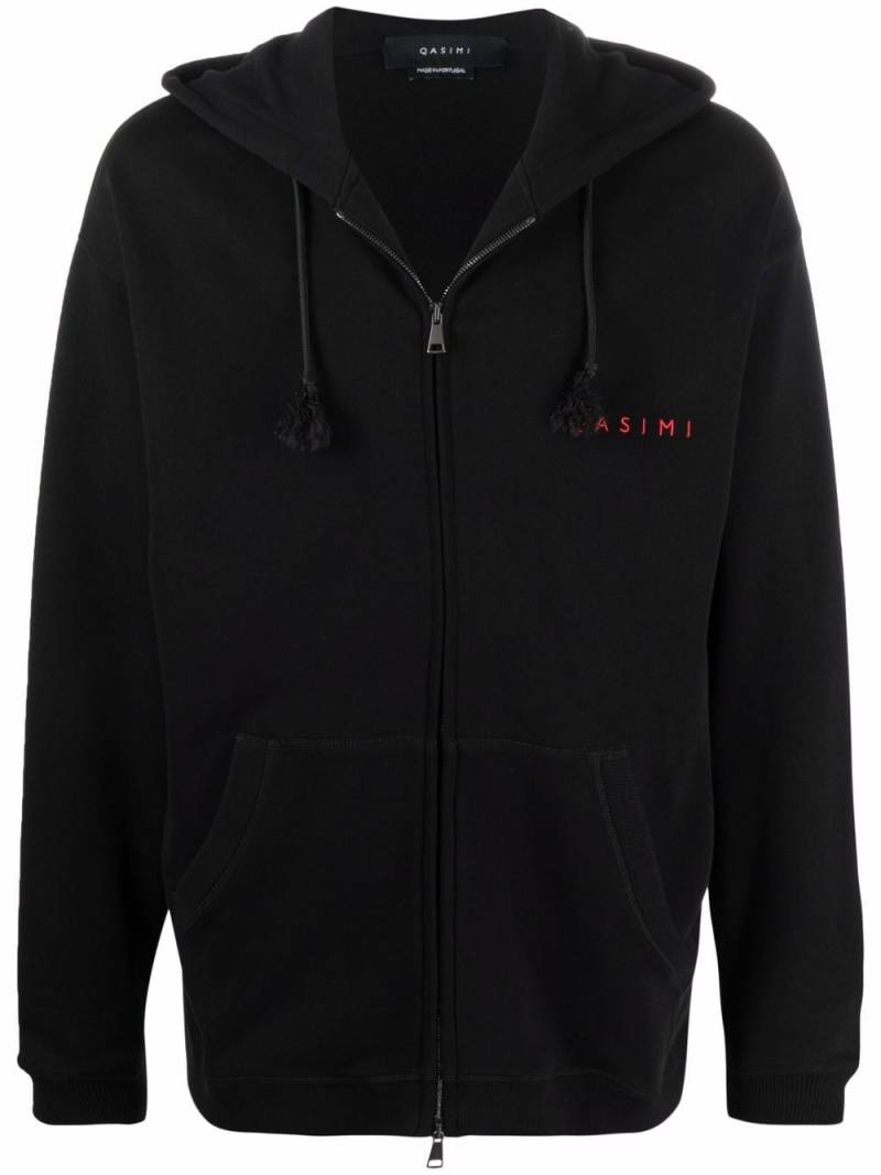 Qasimi embroidered logo slogan hoodie - Black von Qasimi