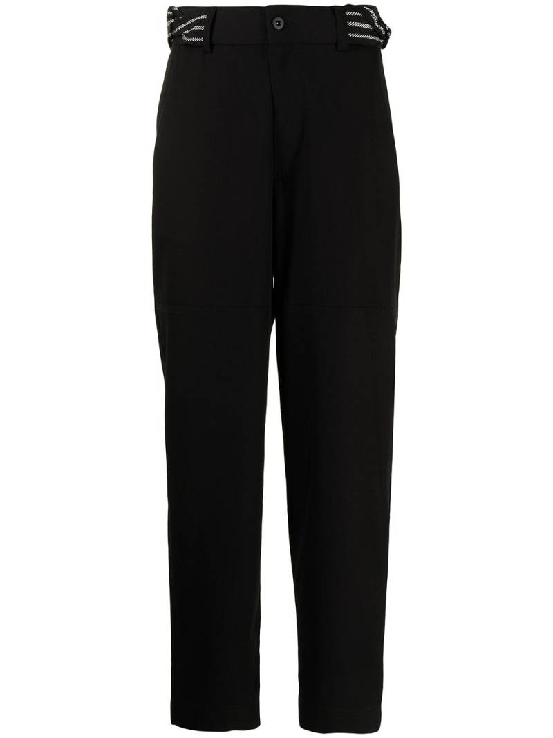 Qasimi striped-waistband tapered trousers - Black von Qasimi