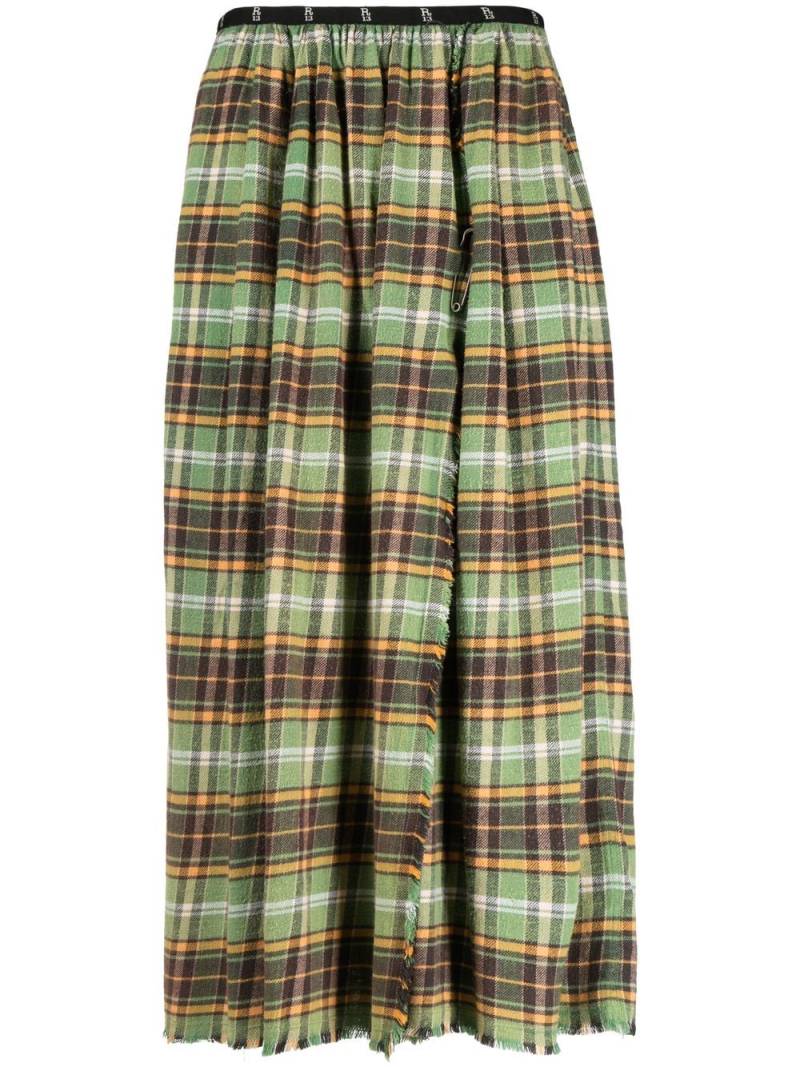 R13 Kilt flanel skirt - Green von R13